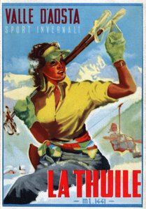 Síelés La Thuile-ban, 1950 körül