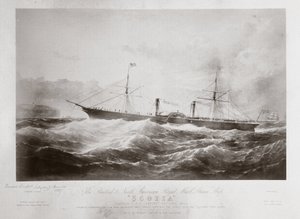 A brit és észak-amerikai Royal Mail Steam Ship „Scotia”, 1867 körül alkotó: Ferdinand Georg Waldmuller
