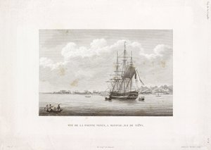 A "Coquille" a Pointe Venusban, Tahiti szigetén alkotó: Frederick (attr. to) Barnard