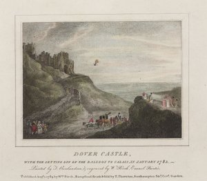 Az első Csatorna átkelés ballonnal, 1785. január 7 alkotó: Frederick (attr. to) Barnard