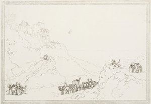 Az első Csatorna átkelés ballonnal, 1785. január 7 alkotó: Frederick (attr. to) Barnard