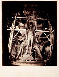 Amié Millet szobrászművész Apollo koronázó tánccal és költészettel, teljes méretű gipszmodell bronz st. alkotó: Delmaet and Durandelle