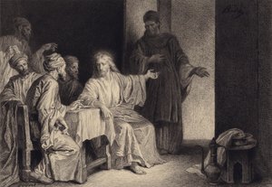 Krisztus meggyógyítja a cseppfertőzéstől szenvedő embert alkotó: after Albert Robida