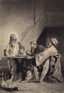 Jézus és a tanítványok Emmausban alkotó: after Albert Robida