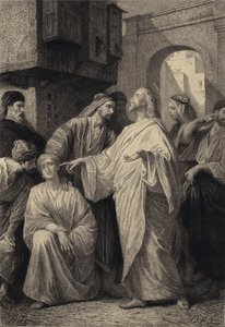 Jézus meggyógyítja a siket embert alkotó: after Albert Robida