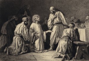 Jézus imádkozik tanítványai között alkotó: after Albert Robida