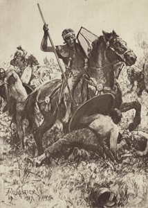A kisegítő lovasság német törzsekre támad alkotó: after Amedee Forestier