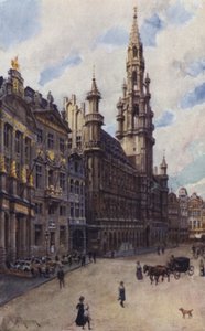 A Hotel de Ville, a Grande Place sarka alkotó: after Amedee Forestier