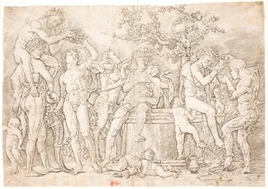 Hátsó csatorna a boroshordónál alkotó: after Andrea Mantegna