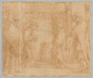 Másolat az angyalnak Zakariásnak szóló bejelentése után alkotó: after Andrea del Sarto