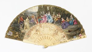 Redőzött ventilátor alkotó: after Antoine Watteau
