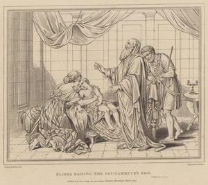 Elizeus felneveli a súnamita fiát, 2 királyt alkotó: after Benjamin West