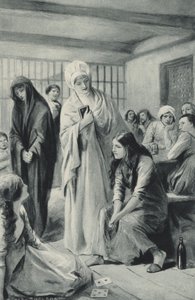 Elizabeth Fry szabadon sétál be és ki Newgate kazamataiból alkotó: after Charles Mills Sheldon