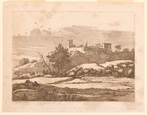 Táj egy kastéllyal alkotó: after Claude Lorrain