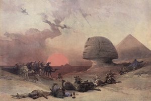 A Kheopsz piramis és a Szfinx, Giza közelében, Egyiptom