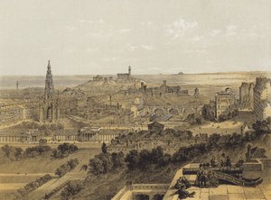 Kilátás Edinburghra a kastélyból (chromolitho)