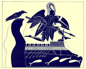 Patroklos szelleme, illusztráció a görög vázafestményekből, J. E. Harrison és D. S. MacColl, 1894-ben megjelent (digitálisan javított kép) alkotó: after English School