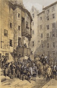 West Bow, Edinburgh (chromolitho) alkotó: after George Cattermole