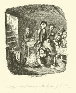 Illusztráció Roderick Random számára, Tobias Smollett alkotó: after George Cruikshank
