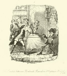 Illusztráció Roderick Random számára, Tobias Smollett alkotó: after George Cruikshank
