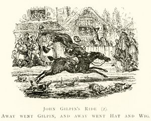 John Gilpins Ride (2), Elment Gilpin, távol pedig Kalap és Paróka