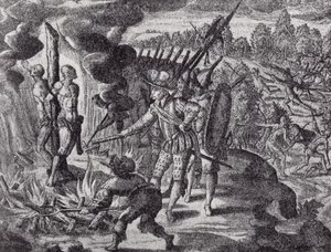 A spanyolok bosszúja Ayolas haláláért, a Gottfrieds Historia Antipodum, pub. 1655-ben, The Romance of the River Plate, 1. évf. Én, W. H. Koebel, 1914