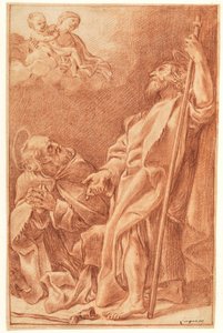 A Madonna és a gyermek Szent Antal Abbottal és Nagyobb Jakabbal alkotó: after Giovanni Lanfranco