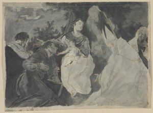 Madonna és gyermeke a szentekkel alkotó: after Giuseppe Bazzani