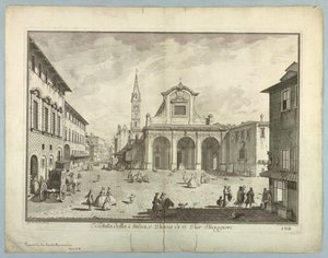 Kilátás Firenzére, tányér a "XXIV. választásból. Kilátás Firenze város fő kerületeire, tereire, templomaira és palotáira"
