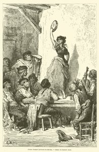 Gitana táncol, Sevilla közelében alkotó: Gustave after Dore