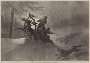 A farkasok által üldözött lappföldi parasztok alkotó: Gustave after Dore