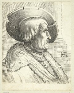 Fantázia portré öreg férfi kalap profiljában alkotó: after Hendrick Goltzius