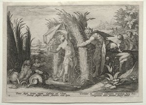 Pan Susuing Syrinx alkotó: after Hendrick Goltzius