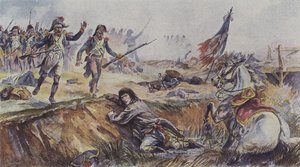 Napóleont ledobták lováról az arcole-i csatában, Olaszországban, 1796-ban