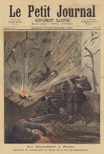 Anarchista bombatámadás egy párizsi rendőrőrsön alkotó: after Henri Meyer