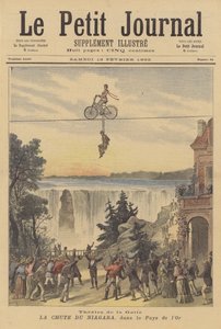 A Niagara-vízesés felfrissítése a Le Pays forOr előadásában a Theater de la Gaite-ban