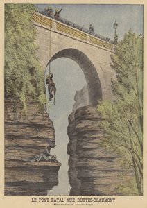 Egy öngyilkossági kísérlet megmentése a párizsi Parc des Buttes-Chaumont hídján