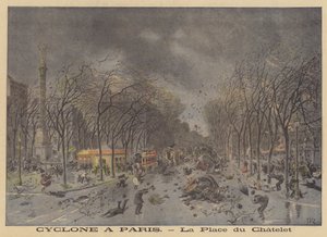 Viharkár a Place du Chatelet-ben, Párizsban alkotó: after Henri Meyer