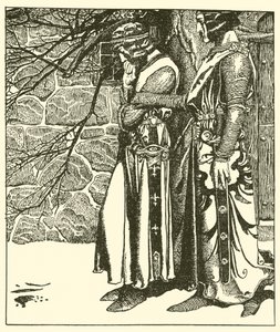 Sir Kay megszakítja Sir Percival meditációit alkotó: after Howard Pyle