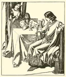 Sir Launcelot Sir Hilaire-rel és Croisette-tel ül alkotó: after Howard Pyle