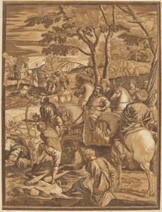 A keresztre feszítés (jobb panel) alkotó: after Jacopo Tintoretto John Baptist Jackson