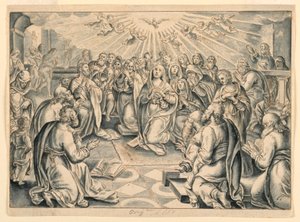 Jelenet az Apostolok Cselekedeteiből, Stradanus után alkotó: after Jan van der Straet, called Stradanus