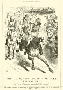A Derby, 1867, Dizzy nyer a Reform Bill-lel alkotó: after John Tenniel