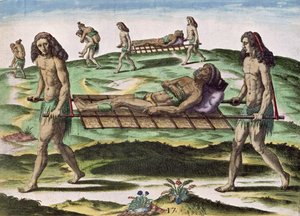Hermaphrodites Transporting the Injured, a „Brevis Narratio...”-ból, Theodore de Bry, 1591 alkotó: after Le Moyne, J.Bry