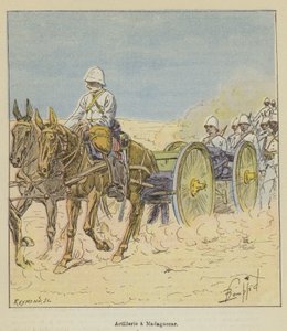 Tüzérség Madagaszkáron alkotó: after Louis Charles Bombled