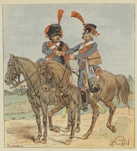 Gárda és vonallovas tüzérség alkotó: after Louis Charles Bombled
