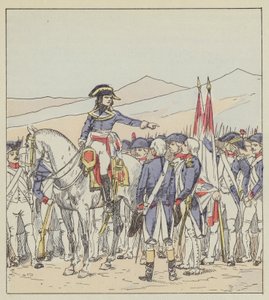 Bonaparte megfeddi a Vaubois hadosztály 85. és 39. számú csapatát a Rivoli fennsíkon alkotó: after Louis Charles Bombled