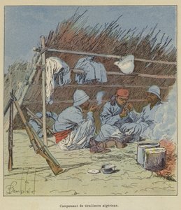 Algériai csatározók tábora alkotó: after Louis Charles Bombled