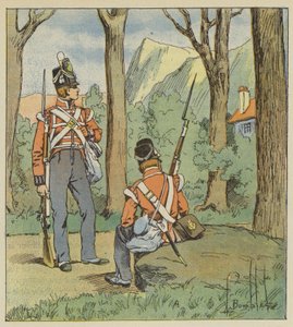 A két angol katona onnan foglalt el egy posztot, hogy figyeljenek minket. alkotó: after Louis Charles Bombled