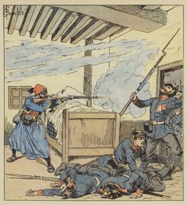 Ali-ben-Kacem hősies védelme alkotó: after Louis Charles Bombled